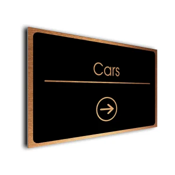 Cars Sign Directional Sign - Brushed Metal Finish