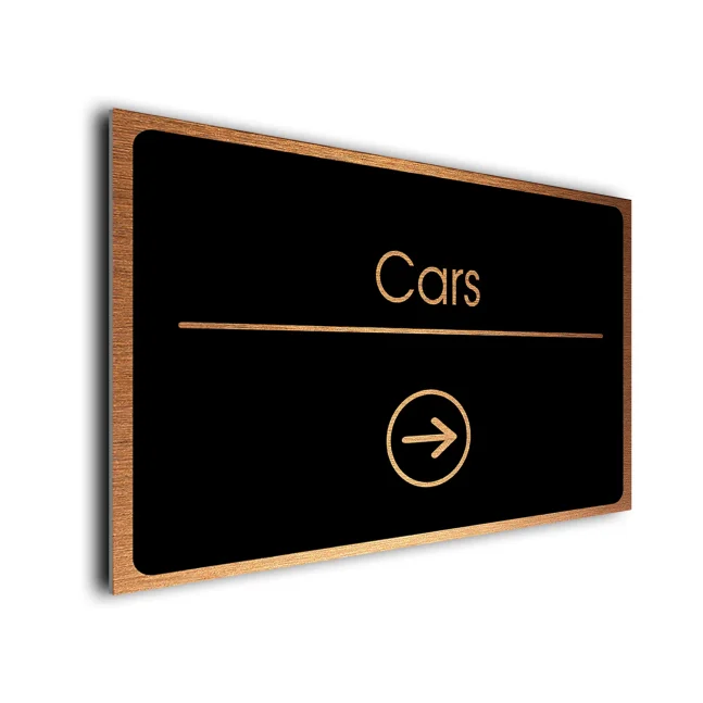 Cars Sign Directional Sign - Brushed Metal Finish Cars Sign Directional Sign - Brushed Metal Finish