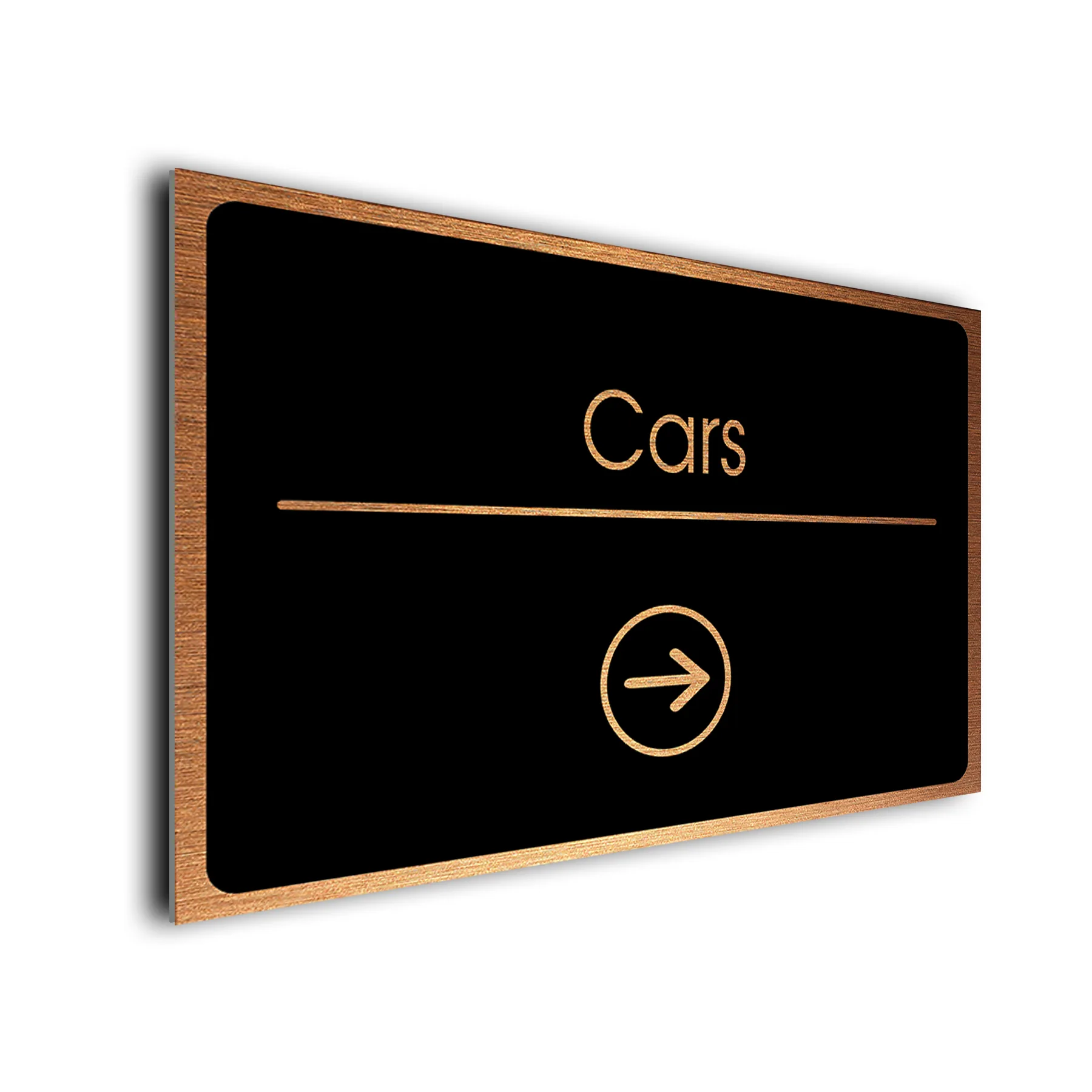 Cars Sign Directional Sign - Brushed Metal Finish