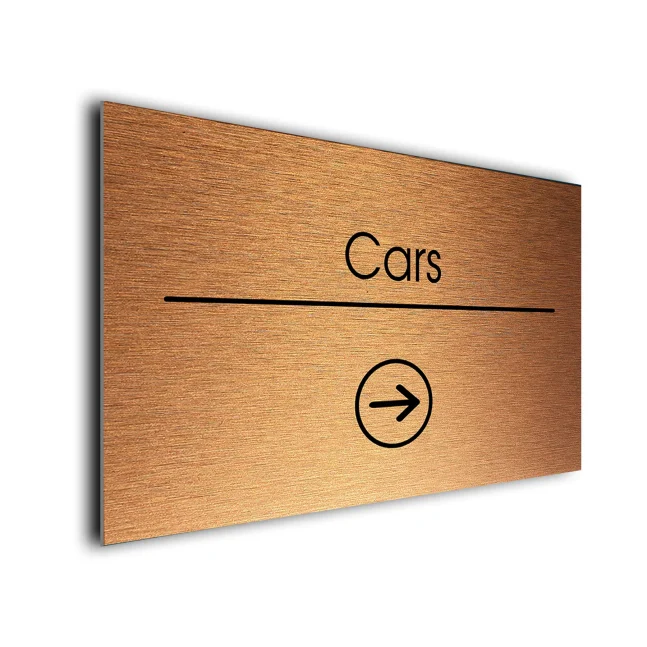 Cars Sign Directional Sign - Brushed Metal Finish Cars Sign Directional Sign - Brushed Metal Finish