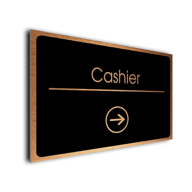 Cashier Sign Directional Sign - Brushed Metal Finish Cashier Sign Directional Sign - Brushed Metal Finish