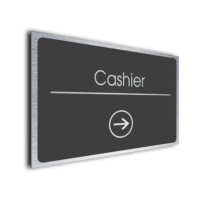 Cashier Sign Directional Sign - Brushed Metal Finish Cashier Sign Directional Sign - Brushed Metal Finish