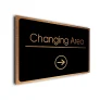 Changing Area Sign Directional Sign - Brushed Metal Finish