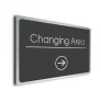 Changing Area Sign Directional Sign - Brushed Metal Finish