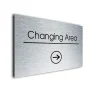 Changing Area Sign Directional Sign - Brushed Metal Finish