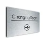 Changing Room Sign Directional Sign - Brushed Metal Finish