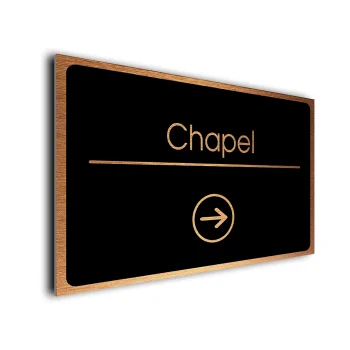 Chapel Sign Directional Sign - Brushed Metal Finish