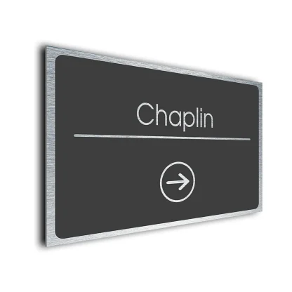 Chaplin Sign Directional Sign - Brushed Metal Finish