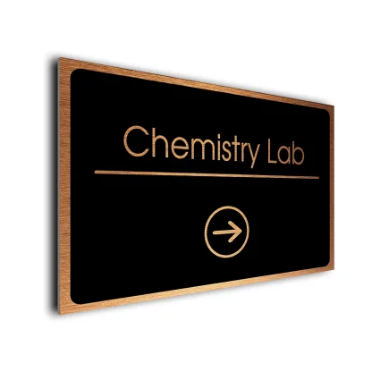 Chemistry Lab Sign Directional Sign - Brushed Metal Finish