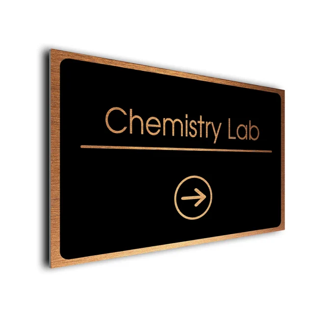 Chemistry Lab Sign Directional Sign - Brushed Metal Finish Chemistry Lab Sign Directional Sign - Brushed Metal Finish