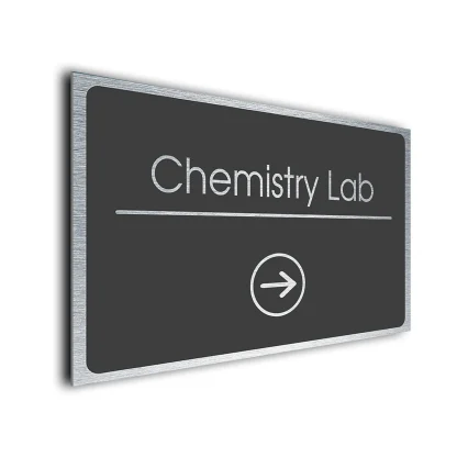 Chemistry Lab Sign Directional Sign - Brushed Metal Finish