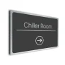 Chiller Room Sign Directional Sign - Brushed Metal Finish