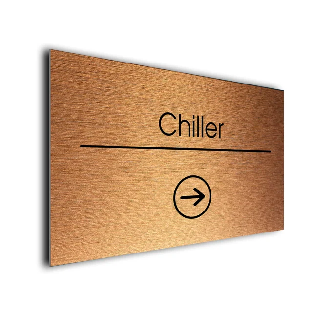 Chiller Sign Directional Sign - Brushed Metal Finish Chiller Sign Directional Sign - Brushed Metal Finish