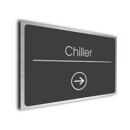 Chiller Sign Directional Sign - Brushed Metal Finish