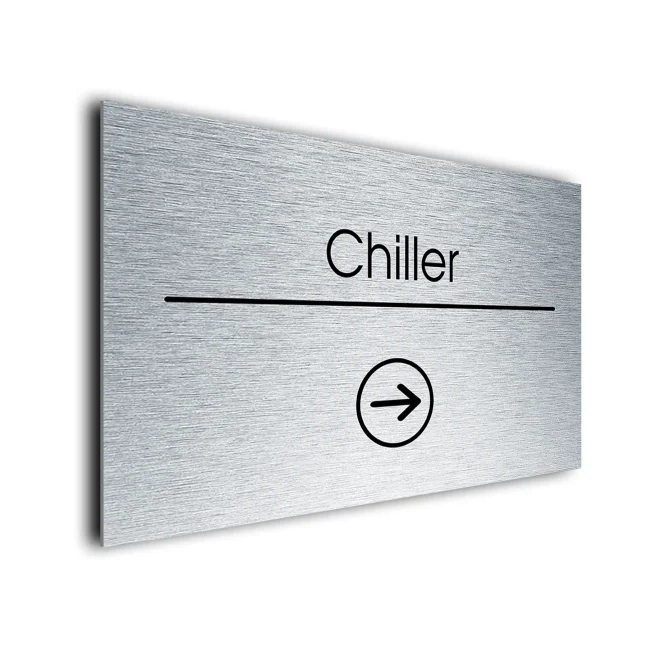 Chiller Sign Directional Sign - Brushed Metal Finish Chiller Sign Directional Sign - Brushed Metal Finish
