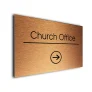 Church Office Sign Directional Sign - Brushed Metal Finish