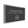 Church Office Sign Directional Sign - Brushed Metal Finish