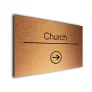 Church Sign Directional Sign - Brushed Metal Finish