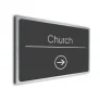 Church Sign Directional Sign - Brushed Metal Finish