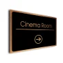 Cinema Room Sign Directional Sign - Brushed Metal Finish