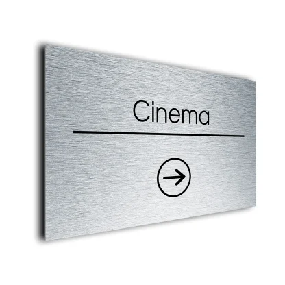 Cinema Sign Directional Sign - Brushed Metal Finish