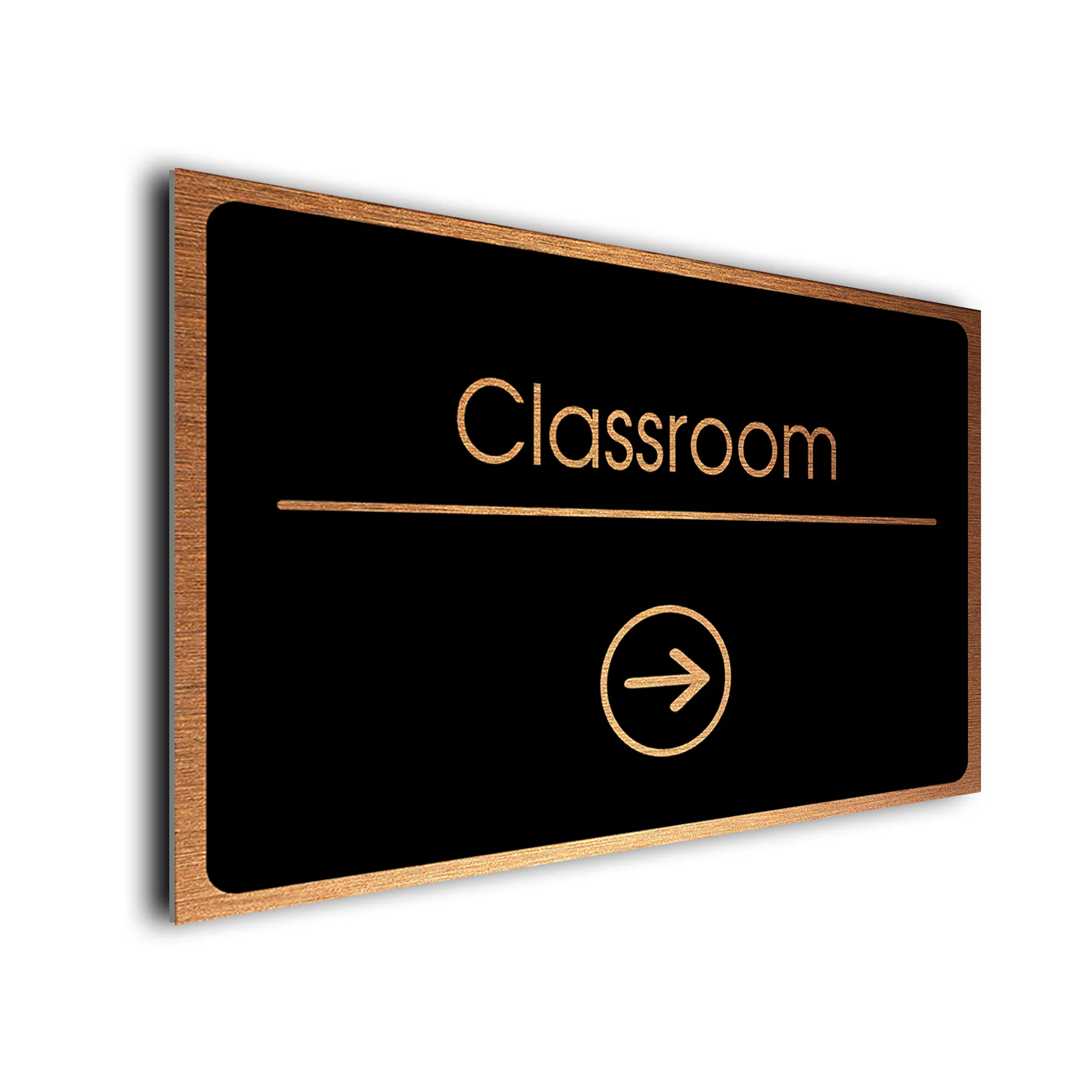 Classroom Sign Directional Sign - Brushed Metal Finish