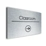 Classroom Sign Directional Sign - Brushed Metal Finish