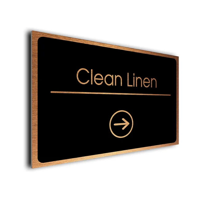 Clean Linen Sign Directional Sign - Brushed Metal Finish Clean Linen Sign Directional Sign - Brushed Metal Finish