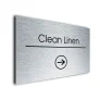 Clean Linen Sign Directional Sign - Brushed Metal Finish