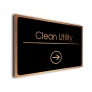 Clean Utility Sign Directional Sign - Brushed Metal Finish