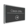 Clean Utility Sign Directional Sign - Brushed Metal Finish