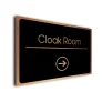 Cloak Room Sign Directional Sign - Brushed Metal Finish