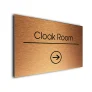 Cloak Room Sign Directional Sign - Brushed Metal Finish