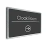 Cloak Room Sign Directional Sign - Brushed Metal Finish