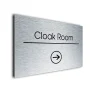 Cloak Room Sign Directional Sign - Brushed Metal Finish