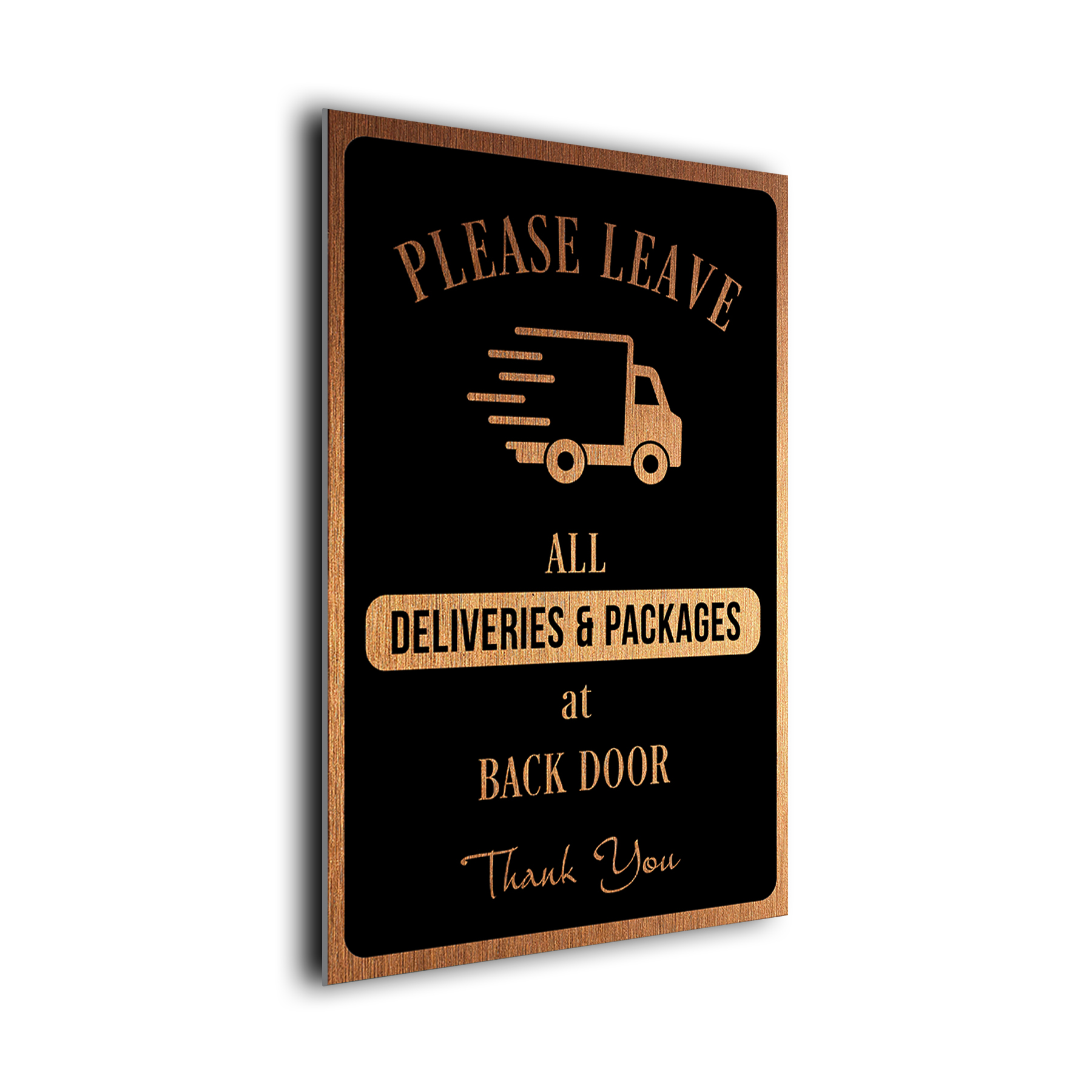 Please Leave Packages at Back door Sign