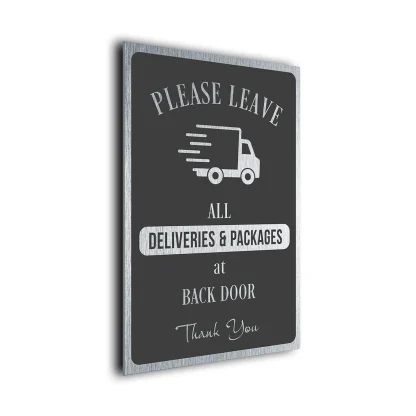 Please Leave Packages at Back door Sign