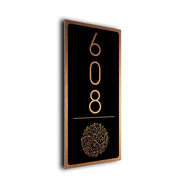 HDV121-BC 8x4 Modern Decorative Hotel Number Sign
