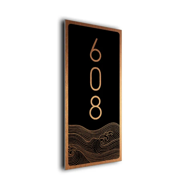 HWV122-BC 8x4 Modern Ornate Hotel Number Sign