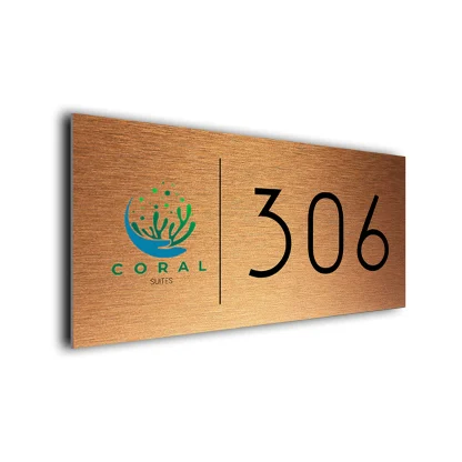 Modern Hotel Room Sign with Logo