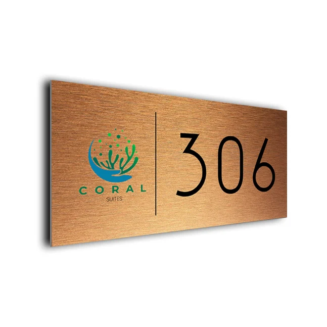 Hotel Logo Sign HLS118-CB Signs Modern Hotel Room Sign with Logo