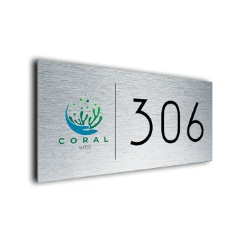 Modern Hotel Room Sign with Logo