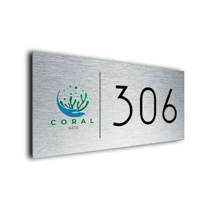 Modern Hotel Room Sign with Logo