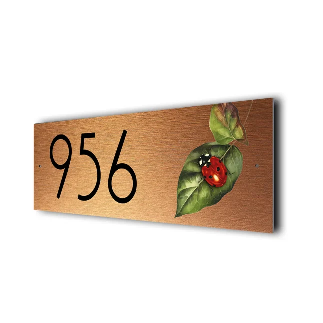 Copper Ladybird Address Sign Ladybird Address Sign