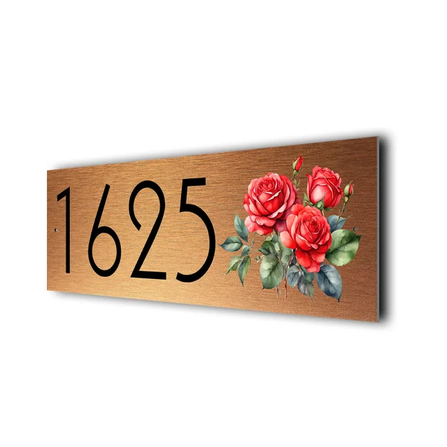 Copper Rose Address Sign Rose Address Sign