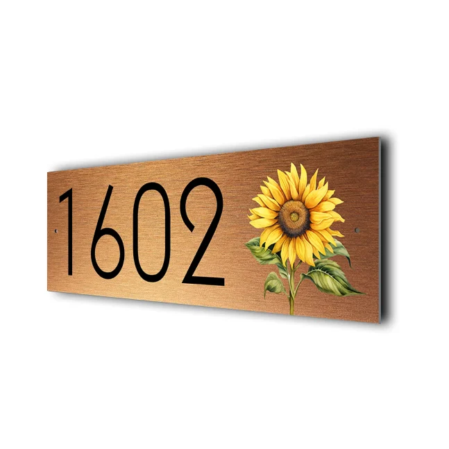 Copper Sunflower Address Sign Sunflower Address Sign