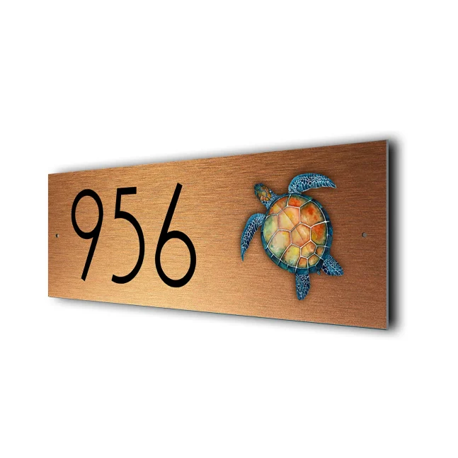 Copper Turtle Address Sign Turtle Address Sign