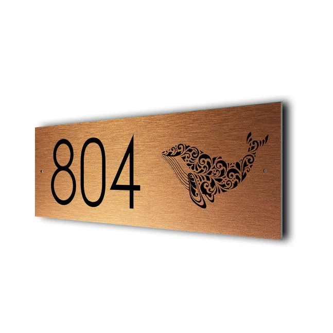 Copper Whale Address Sign Whale Address Sign