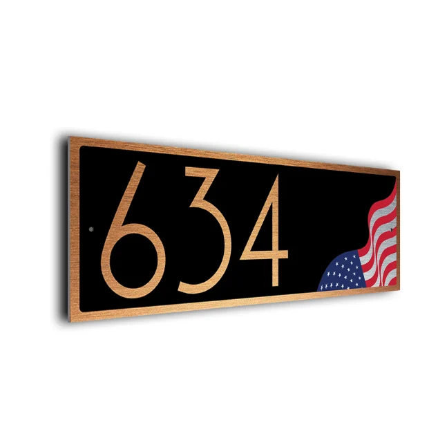 Custom USA Flag Address Sign Custom USA Flag Address Signs