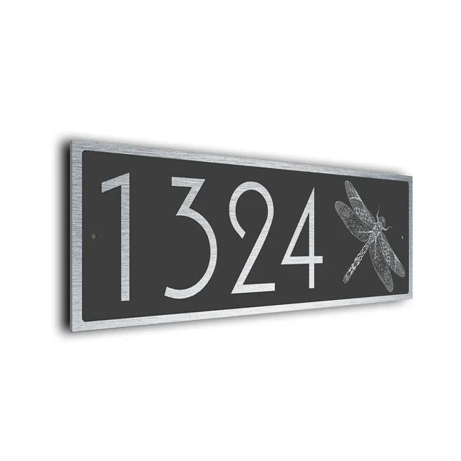 Modern Dragonfly Address Sign Personalized Dragonfly Address Sign